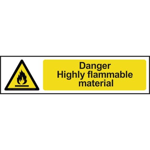 Danger Highly Flammable Material - Sapp (200 X 50mm)