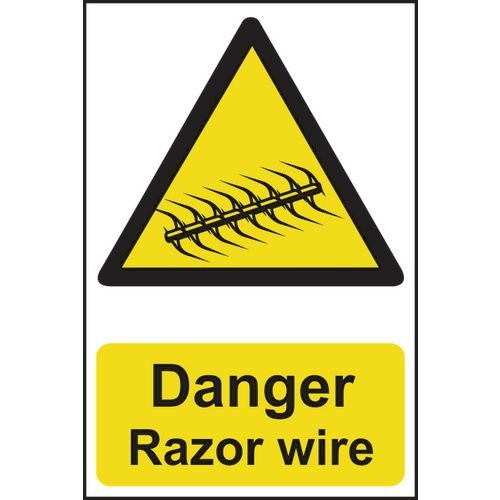 Danger Razor Wire - Sapp (200 X 300mm)
