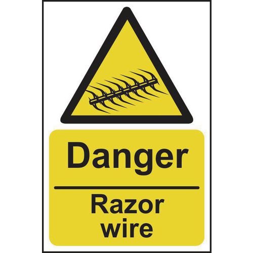Danger Razor Wire - Sav (400 X 600mm)
