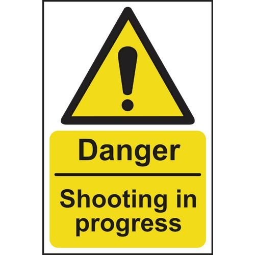 Danger Shooting In Progress - 1.2mm Recyclable Pp (400 X 600mm)