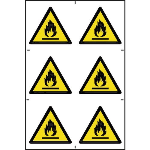 Flammable Symbols Sapp (100 X 100mm) Pack Of 6