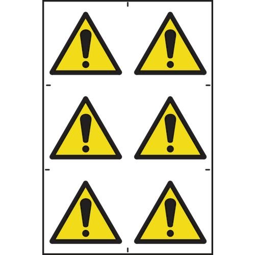 Hazard Warning Symbols Sapp (100 X 100mm) Pack Of 6