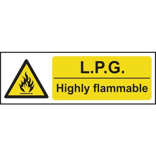 Lpg Highly Flammable - 1.2mm Recyclable Pp (600 X 200mm)