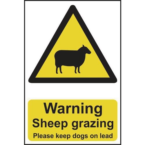 Warning Sheep Grazing Please Keep Dogs On Lead - Corex (200 X 300mm)