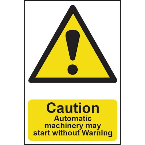Caution Automatic Machinery May Start Without Warning - Sapp (200 X 300mm)