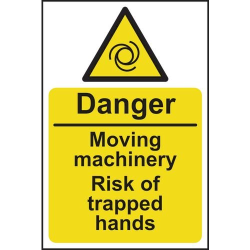 Danger Moving Machinery Risk Of Trapped Hands - 1.2mm Recyclable Pp (200 X 300mm)