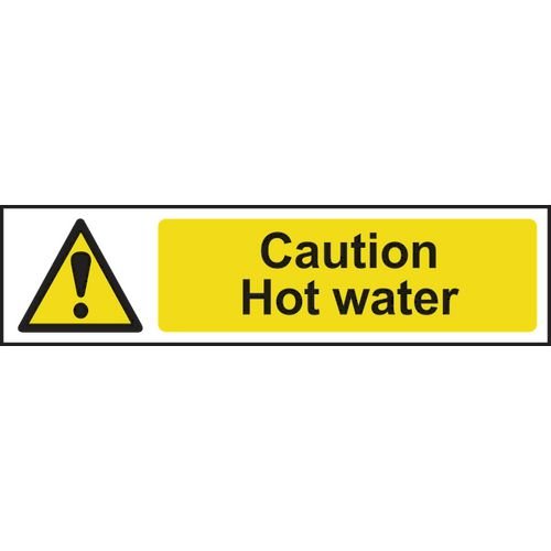 Caution Hot Water - Sapp (200 X 50mm)