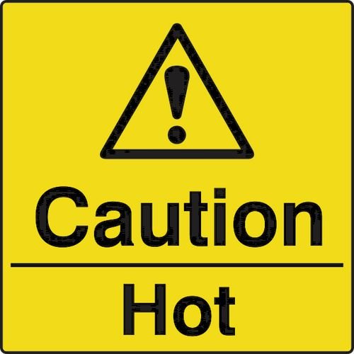 Caution Hot - Labels (50 X 50mm Roll Of 250)
