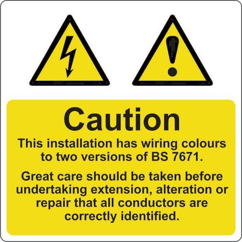 Caution Mixed Cable Notice - 100 Roll Sav (75 X 75mm)