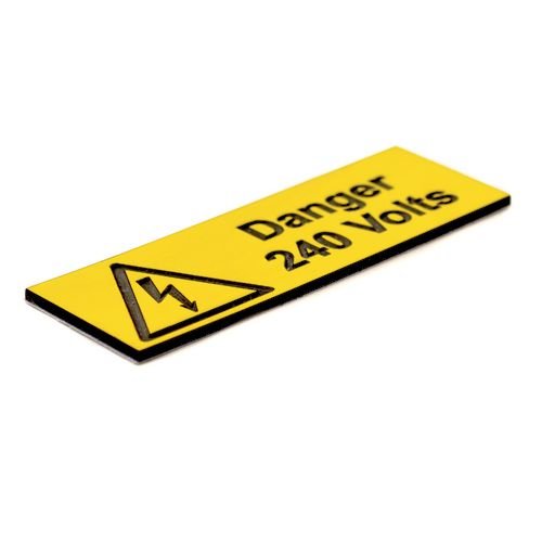Danger 240 Volts - Pack Of 5 Engraved (75 X 25mm)