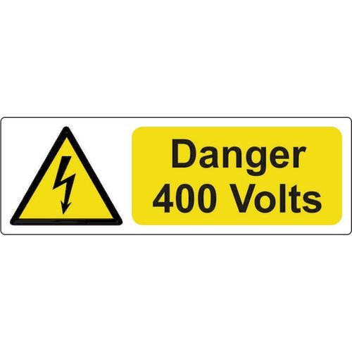 Danger 400 Volts - 250 Roll Sav (75 X 25mm)