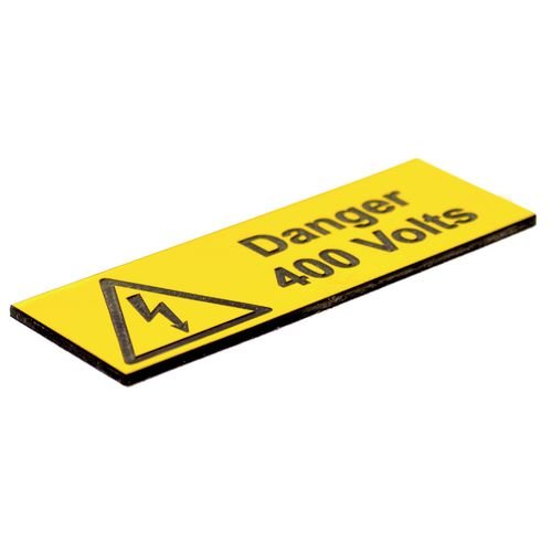 Danger 400 Volts - Pack Of 5 Engraved (75 X 25mm)