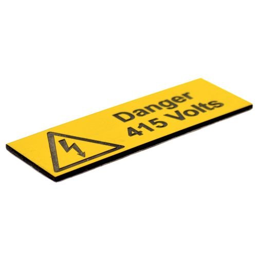 Danger 415 Volts - Pack Of 5 Engraved (75 X 25mm)