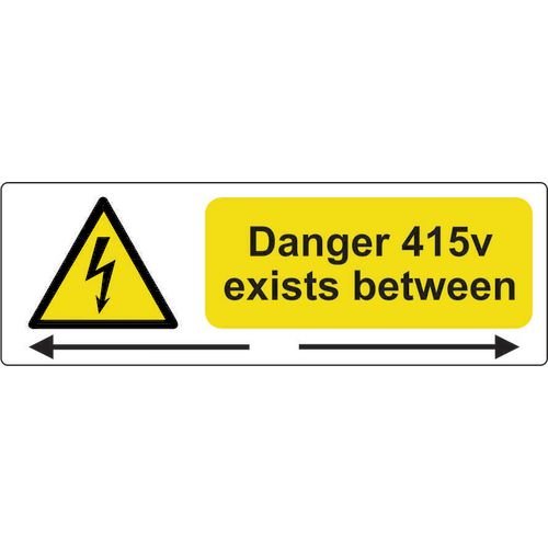 Danger 415V Exists - Pack Of 5 Sapp (75 X 25mm)