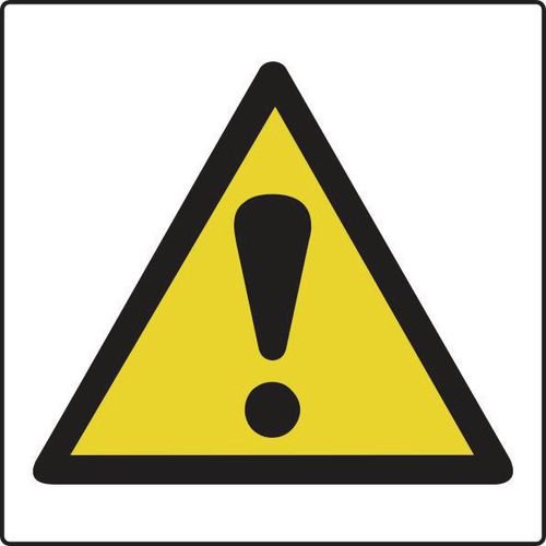 Exclamation Mark Symbol - Labels (50 X 50mm Roll Of 250)