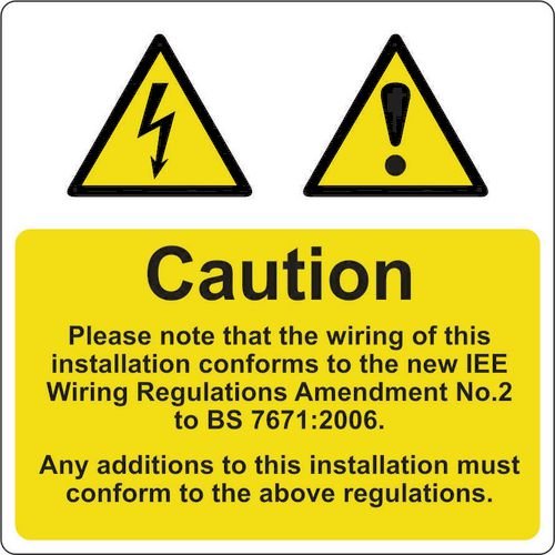 Harmonised Cable Notice - Pack Of 5 Sav (75 X 75mm)