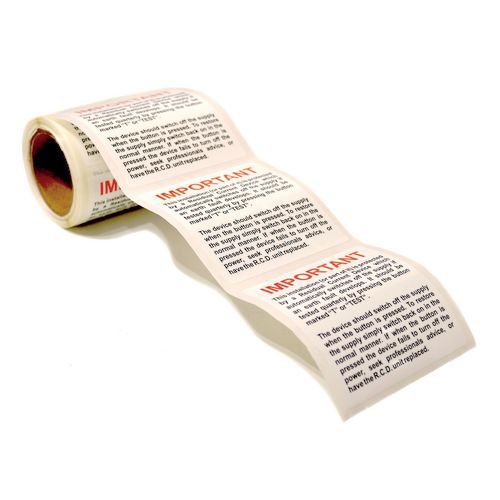 Important Rcd Test Label - 100 Roll Sav (75 X 75mm)