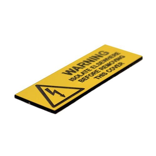 Warning Isolate Elsewhere - Pack Of 5 Engraved (75 X 25mm)