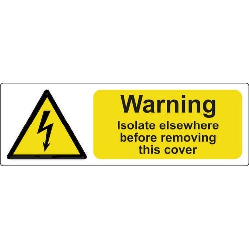 Warning Isolate Elsewhere - Pack Of 5 Sav (75 X 25mm)