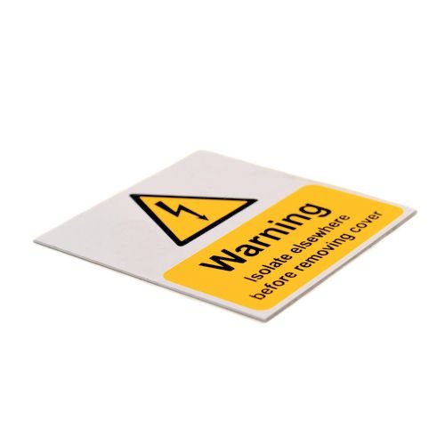 Warning Isolate Elsewhere - Pack Of 5 Sav (75 X 75mm)