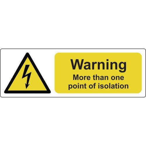 Warning More Than One Point Of Isolation - Pack Of 5 Sav (75 X 25mm)