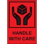 Handle with Care - Paper Packaginglabels (100 X 150 mm Roll of 1000)