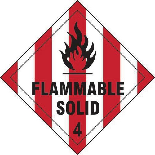 Flammable Solid 4 - Sav Diamond (100 X 100mm)