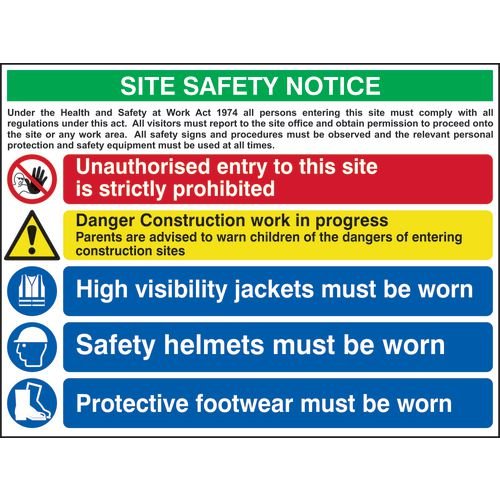 Composite Site Safety Notice - Fpp (800 X 600mm)