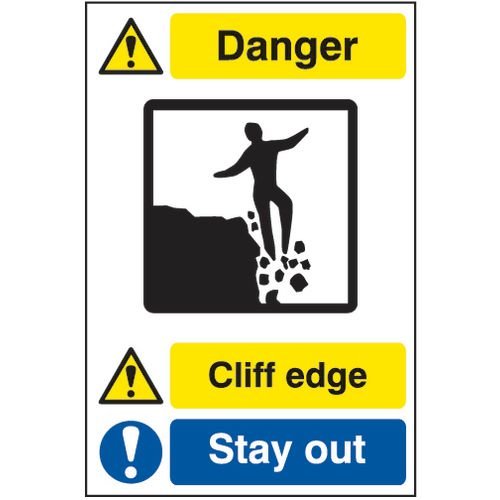 Quarry Sign: Cliff Edge / Stay Away - Fmx (400 X 600mm)