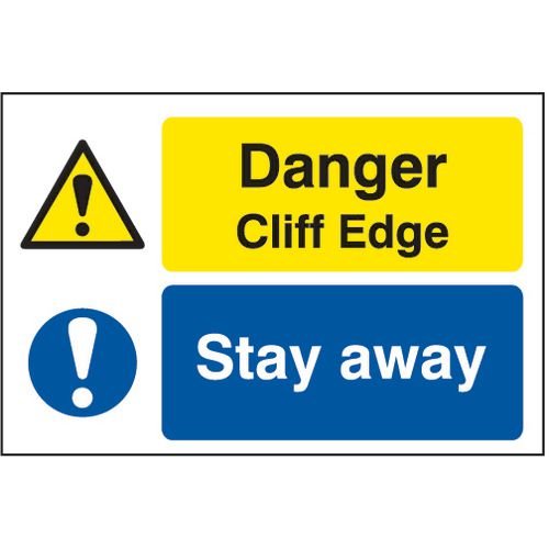Quarry Sign: Danger Cliff Edge / Stay Away - Fmx (600 X 400mm)