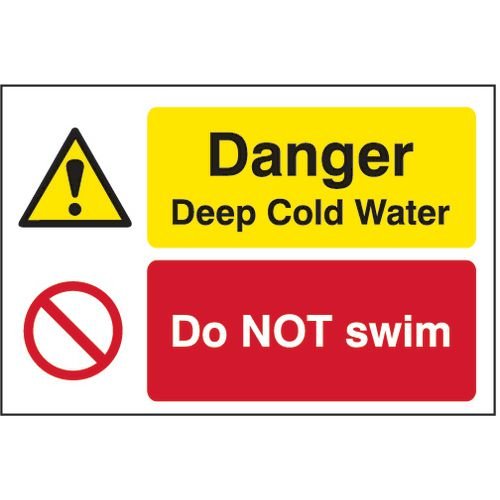 Quarry Sign: Danger Deep Cold Water / Do Not Swim - Fmx (600 X 400mm)