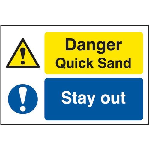 Quarry Sign: Danger Quick Sand / Stay Out - Fmx (600 X 400mm)