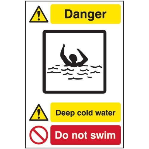 Quarry Sign: Deep Cold Water / Do Not Swim - Fmx (400 X 600mm)