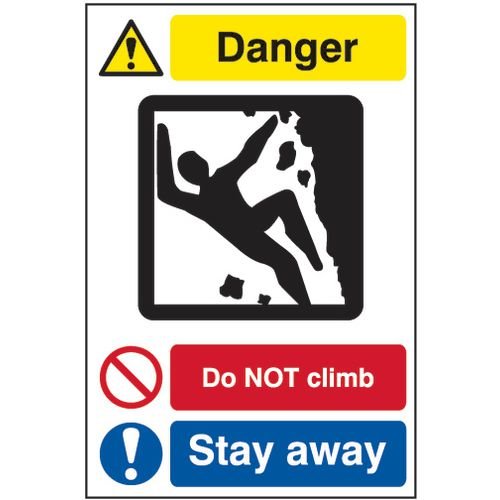 Quarry Sign: Do Not Climb / Stay Away - Fmx (400 X 600mm)