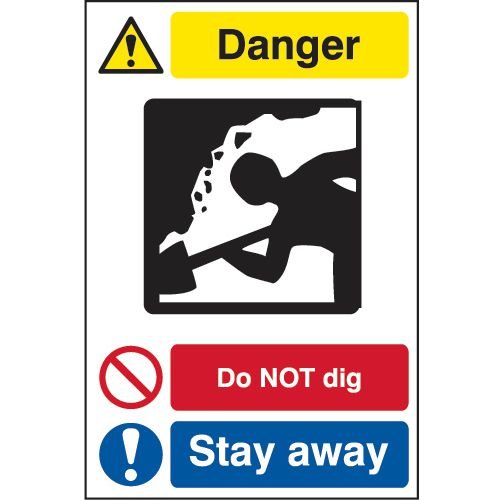 Quarry Sign: Do Not Dig / Stay Away - Fmx (400 X 600mm)