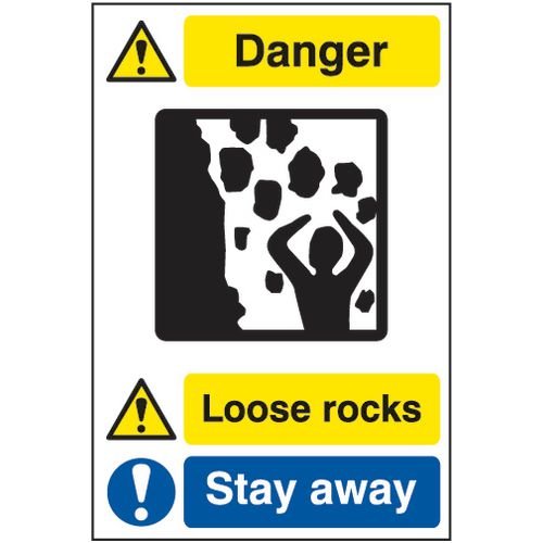 Quarry Sign: Loose Rocks / Stay Away - Fmx (400 X 600mm)