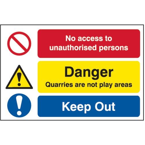 Quarry Sign: No Access To Unauthorised Persons  - Fmx (600 X 400mm)