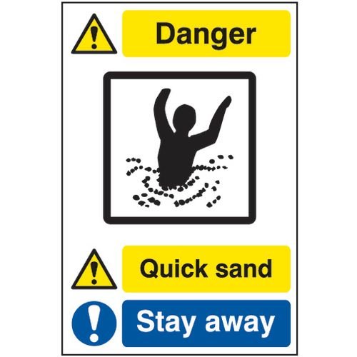 Quarry Sign: Quick Sand / Stay Away - Fmx (400 X 600mm)