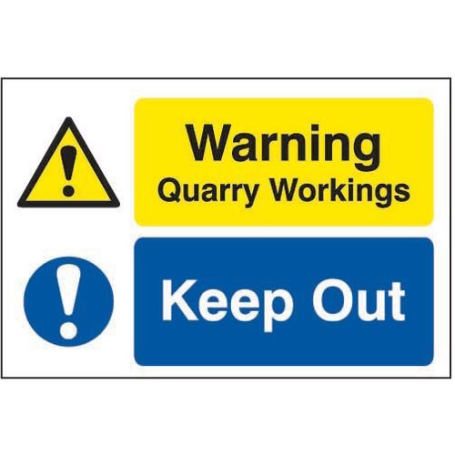 Quarry Sign: Warning Quarry Workings / Keep Out - Dib (600 X 400mm)
