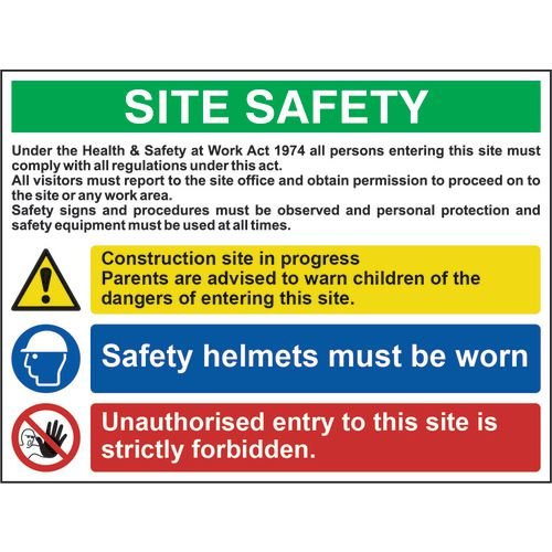 Site Safety Composite - Correx (800 X 600mm)