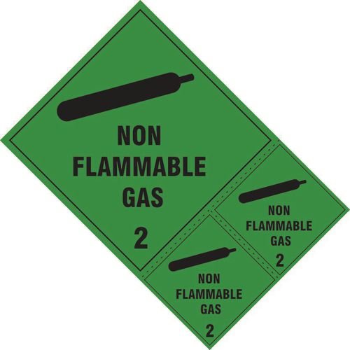 Non Flammable Gas Class 2 Labels - Sav (200 X 300mm) (Pack Of 3)
