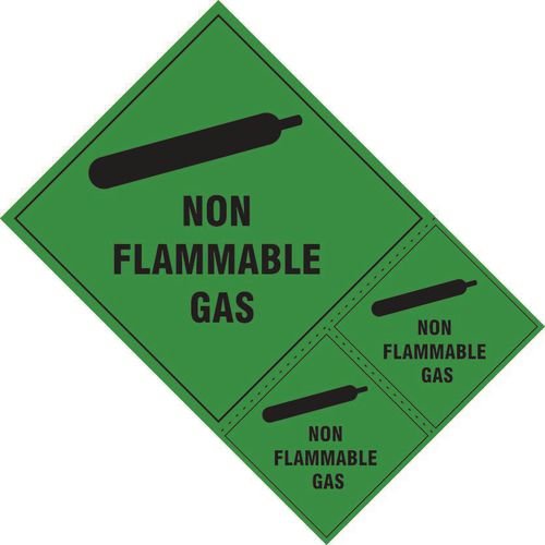 Non Flammable Gas Labels - Sav (200 X 300mm) (Pack Of 3)