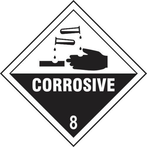 Corrosive 8 - Labels (250 X 250mm Pack Of 10)