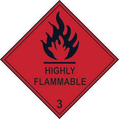 Highly Flammable 3 - Labels (100 X 100mm Roll Of 250)