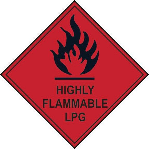 Highly Flammable Lpg - Labels (250 X 250mm Pack Of 10)