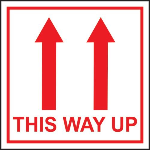 This Way Up Arrows - Labels (100 X 100mm Roll Of 250)