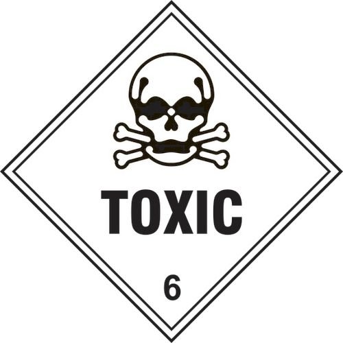 Toxic 6 - Labels (100 X 100mm Roll Of 250)
