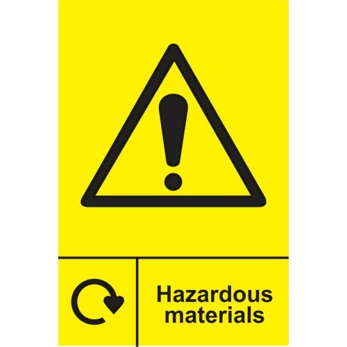 Recycling: Hazardous Materials - 1.2mm Recyclable Pp (150 X 200mm)