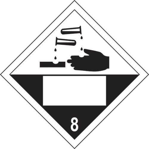 Corrosive 8 Symbol - Sav Placard (250 X 250mm)