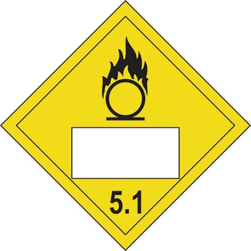 Oxidising 5.1 Symbol - Sav Placard (250 X 250mm)